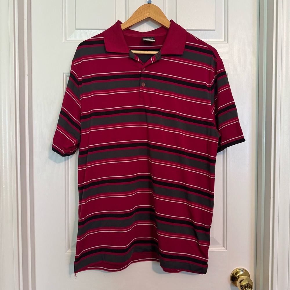 Nike Golf Dri Fit Men’s‎ Striped Polo Shirt Size Medium Polyester/Spandex